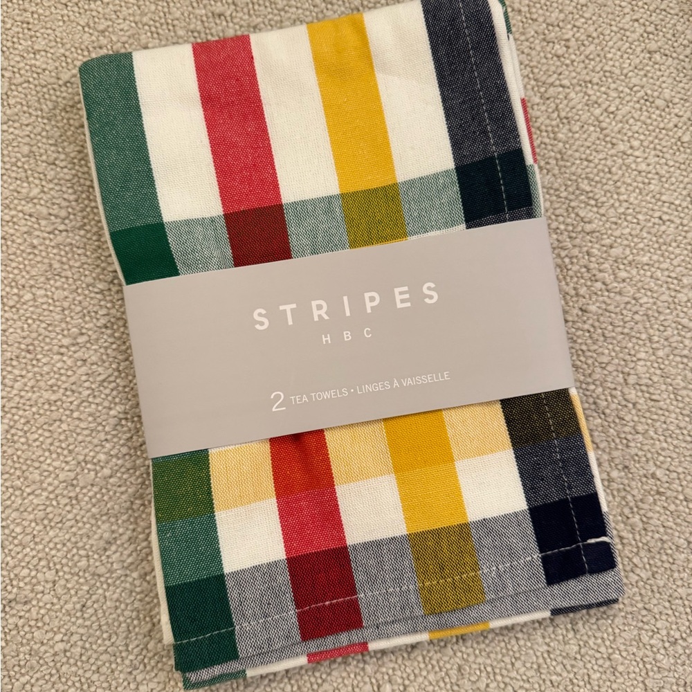 Hudson’s Bay HBC STRIPES Multicolor Tea Towels NWT